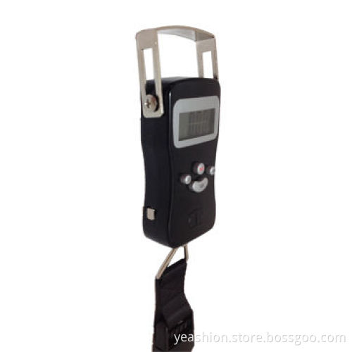 Steel digital luggage scale w/measurement tape, LCD display, auto off, tare/data lock, CE/RoHS marksNew